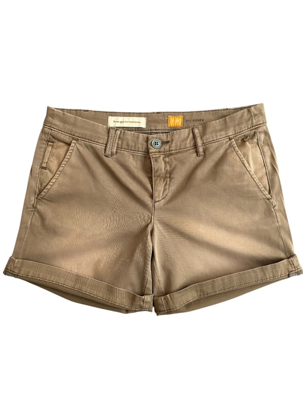 Pilcro Anthropologie Faded Brown Chino Shorts Size 26 Cuffed Casual Summer $88